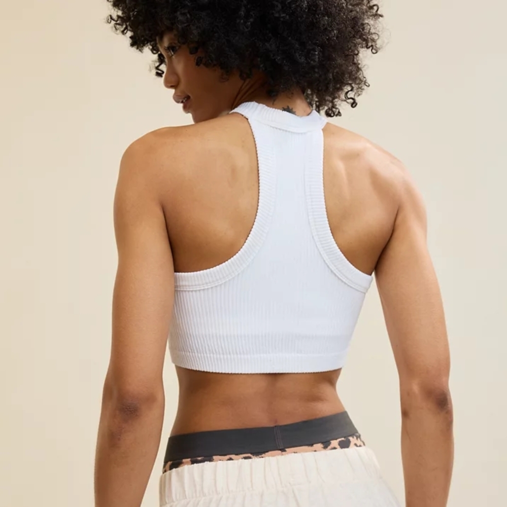 Aerie Light Gray Ribbed Racerback Tank Top - Picture 2 of 5